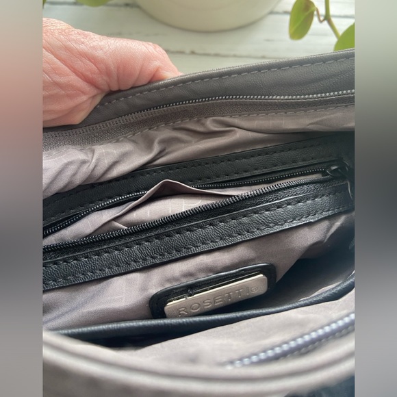 Rosetti Grey and Black Crossbody Bag, Wrinkled Style - Picture 7 of 8